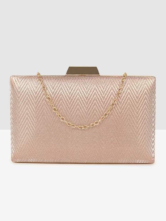 Ladies Silver Sparkle Frame Clutch