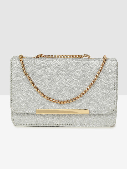 Silver Elegant Evening Clutch