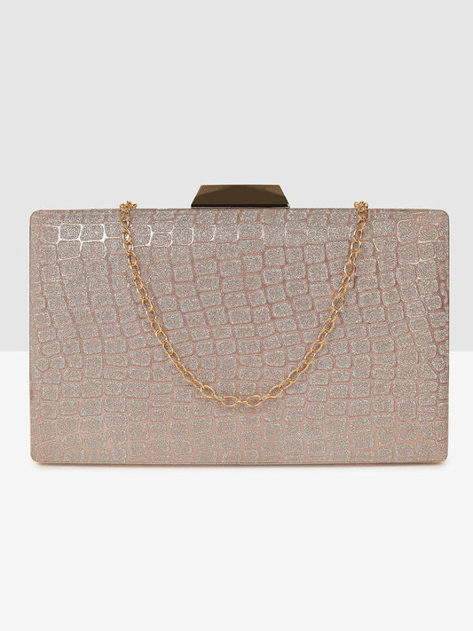 Ladies Pink Sparkle Frame Clutch