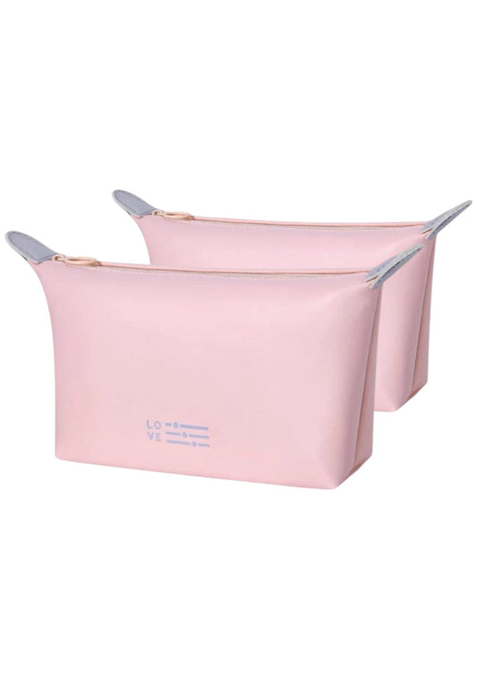 CRUSSET Set of 2 Unisex Solid Waterproof Vanity Pouch Travel AccessoryCL20742