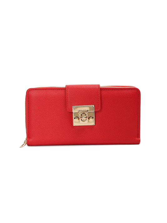 Crusset Wallet for Women â€“ PU Ladies Purse with Button Closure | Large Two Fold Textured Womenâ€™s Wallet CW20760