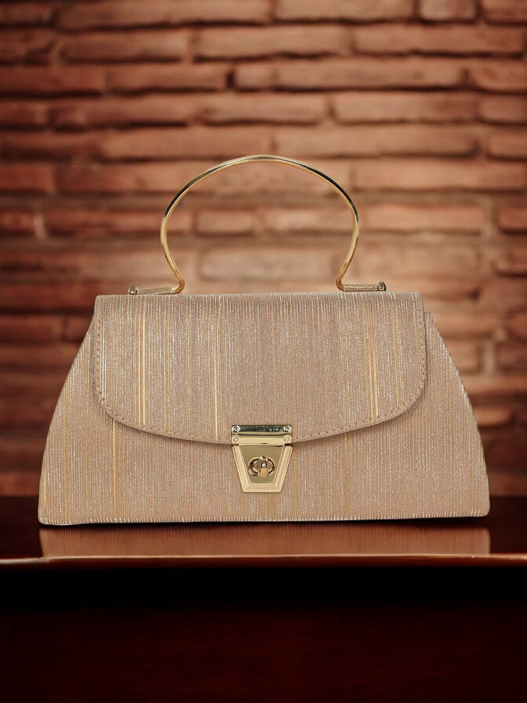 Elegant Ladies Handbag Golden Purse for Weddings & Parties