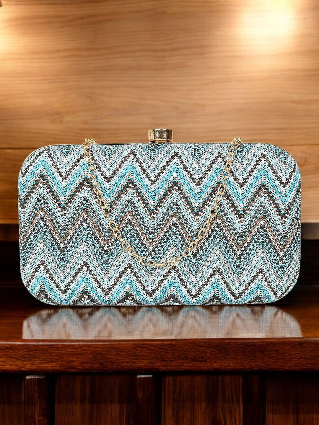 Vibrant Vibe Multicolor-Print Clutch