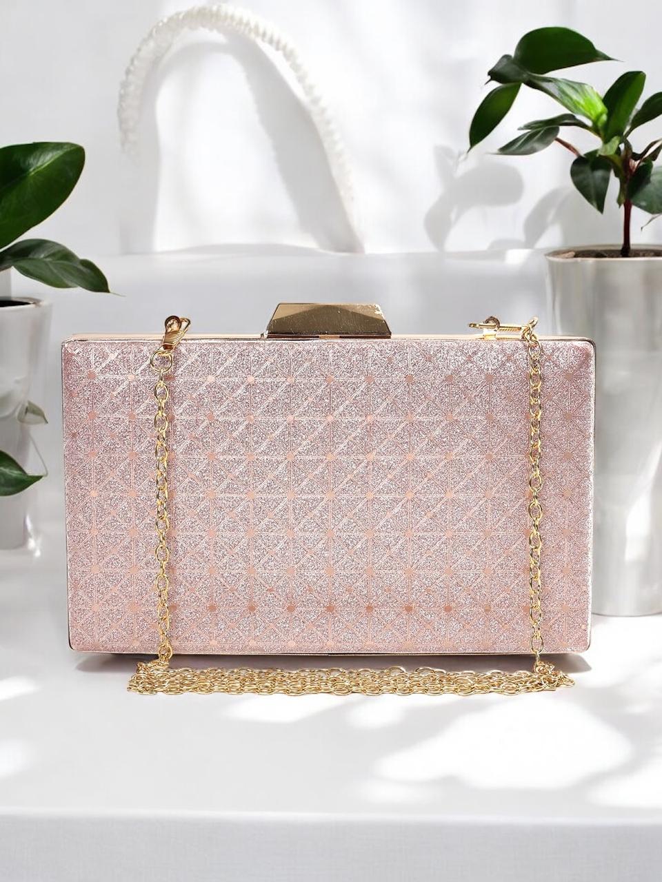 Crusset Textured Box Clutch With Shoulder StrapCL20780