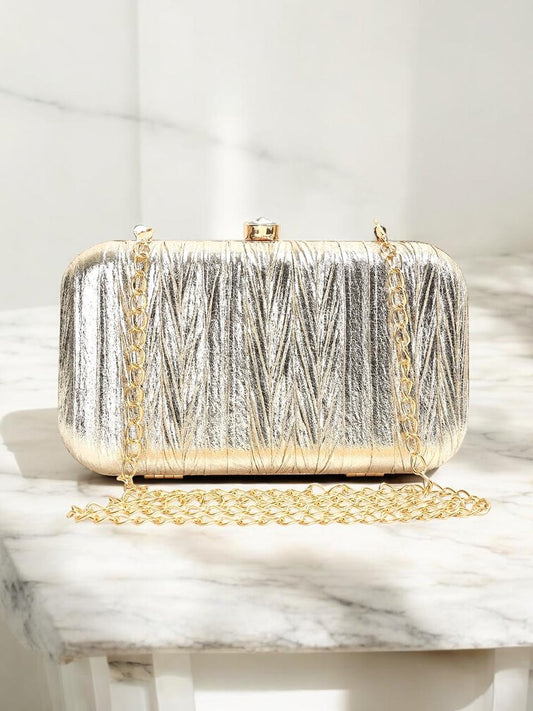 Crusset Embellished Box Clutch With Shoulder StrapCL20777