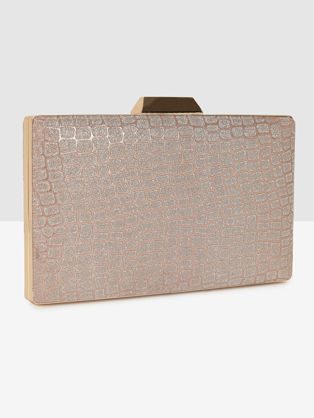 Ladies Pink Sparkle Frame Clutch