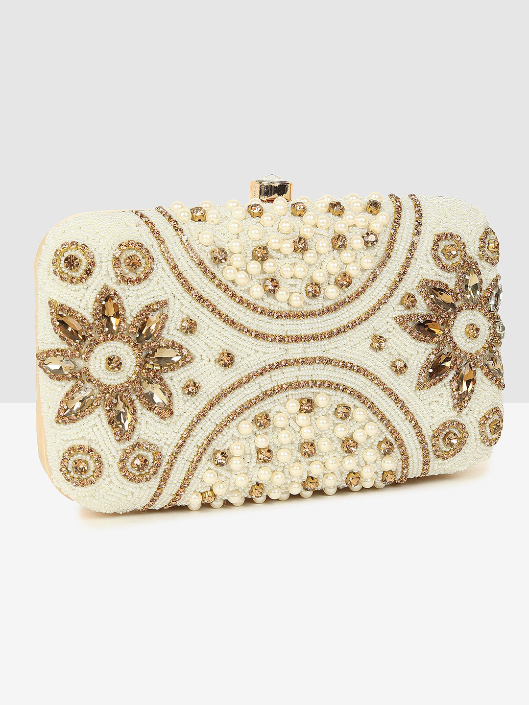 Floral Elegance Embellished Clutch
