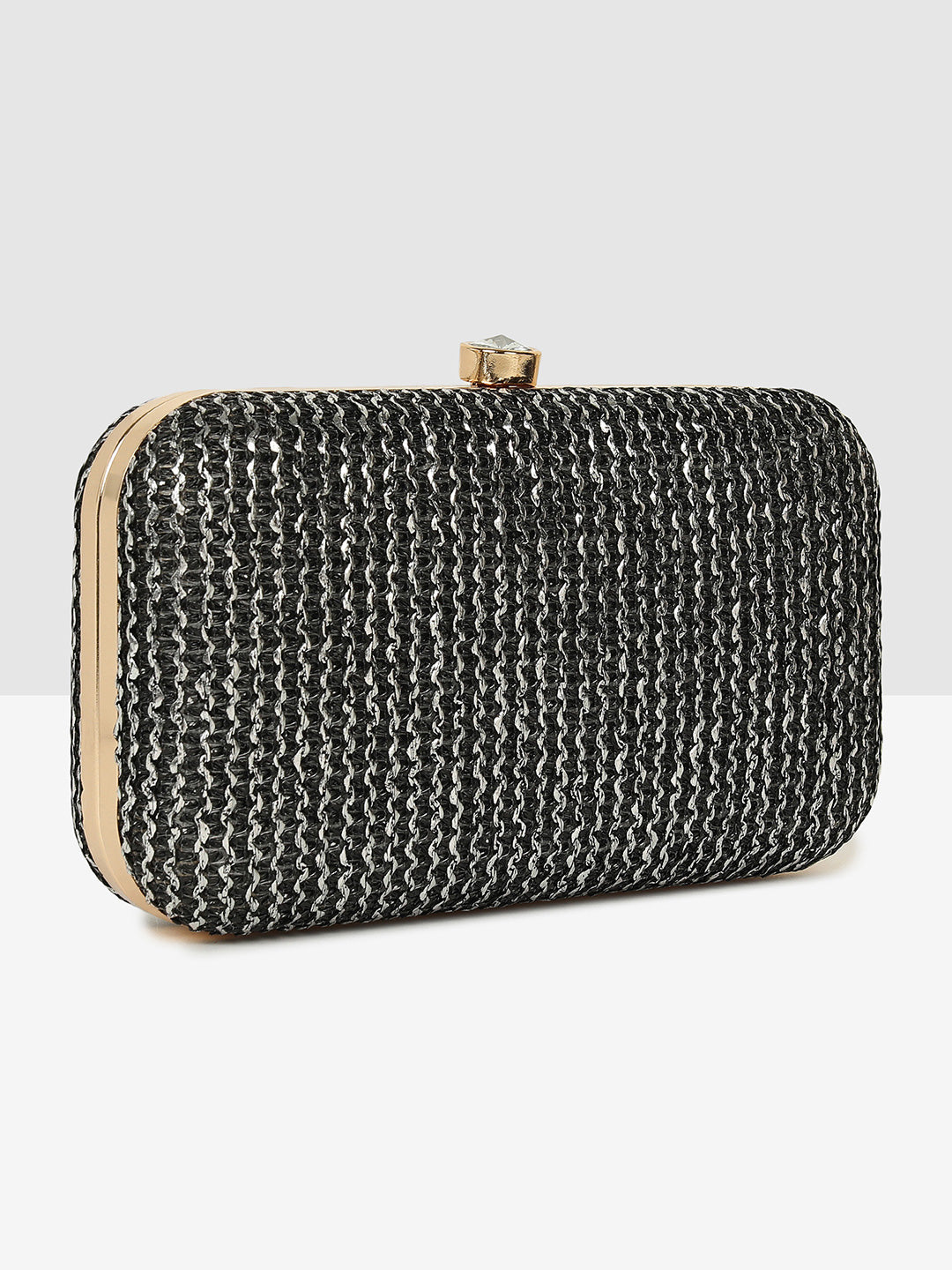Ladies Black Purse Handbag with Detachable Chain Sling Strap