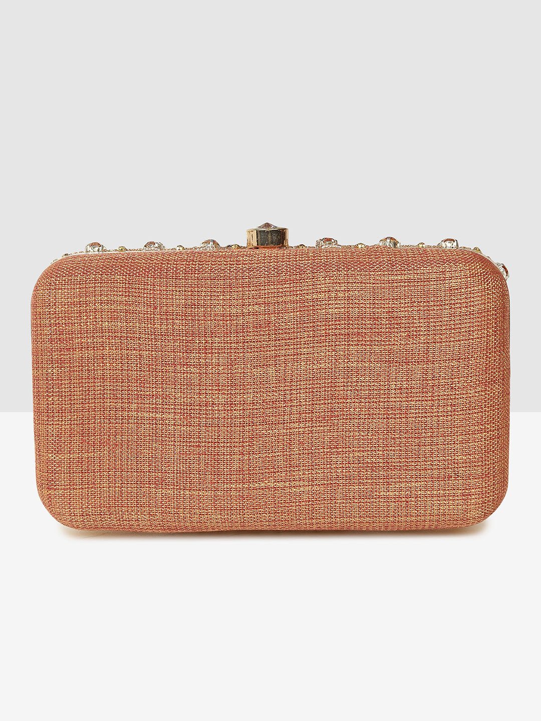 Pink Blossom Embellished Frame Clutch