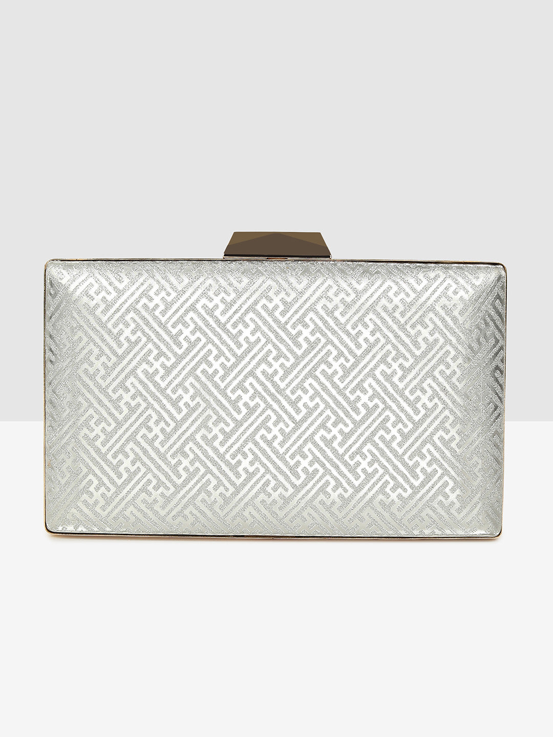 Silver Glam Frame Clutch