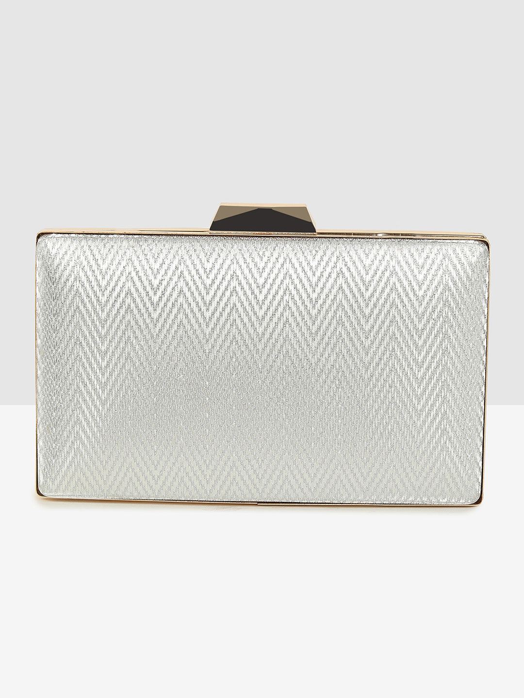 Silver Glitz Frame Clutch