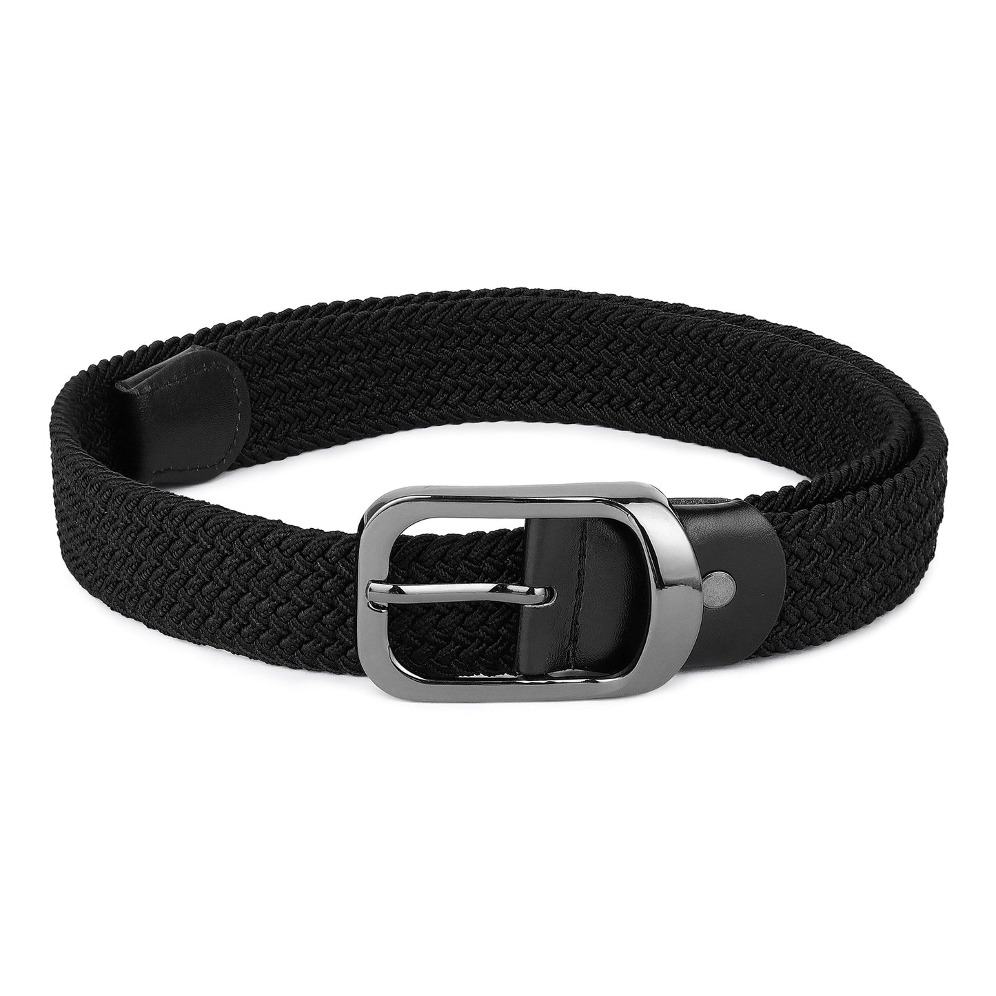 CRUSSET Unisex Black Braided BeltCI5617