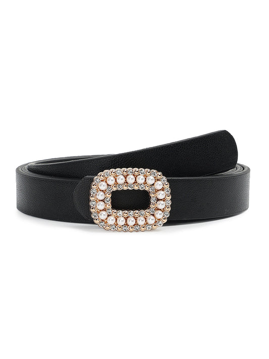 CRUSSET Women PU Embellished Belt With Push Pin ClosureQA5584