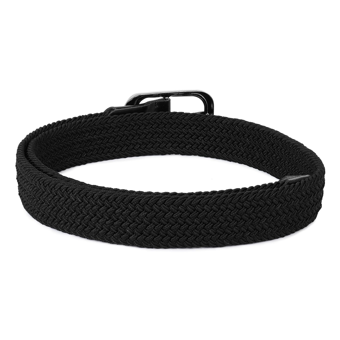 CRUSSET Unisex Black Braided BeltCI5617