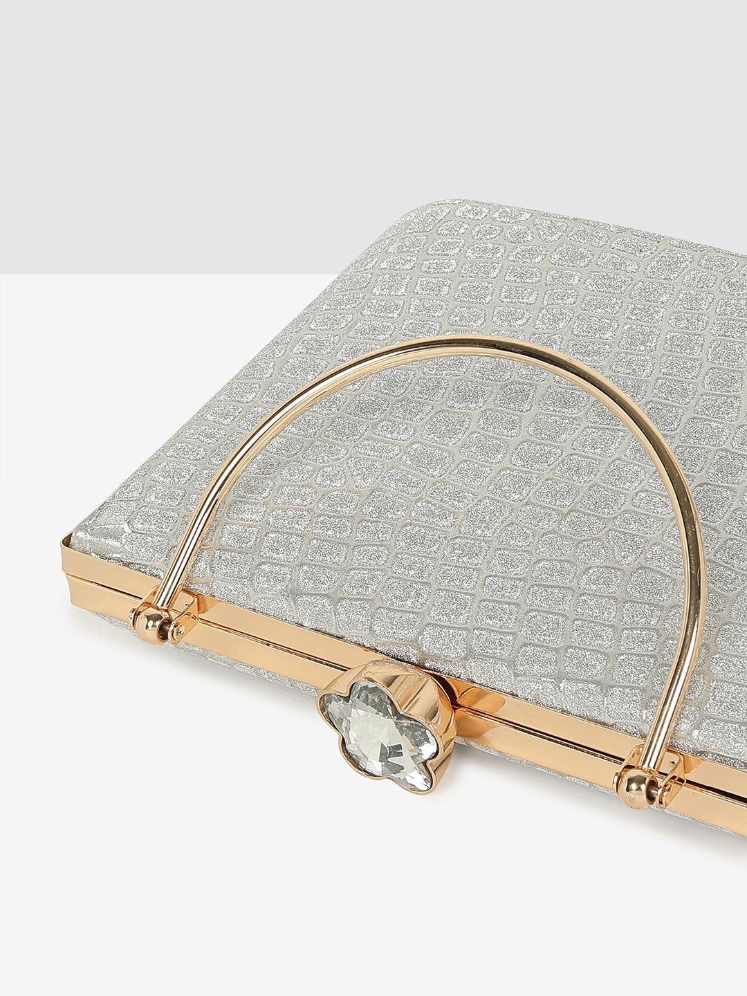 Elegant Ladies Handbag Silver Purse for Weddings & Parties