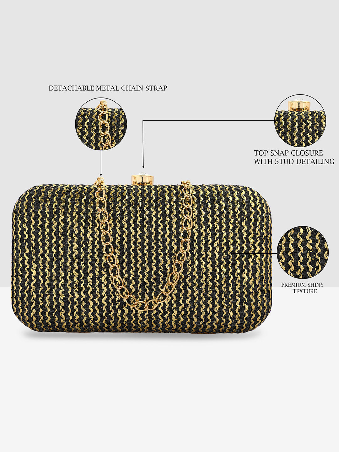 Black Purse with Embellishments and Embroidery