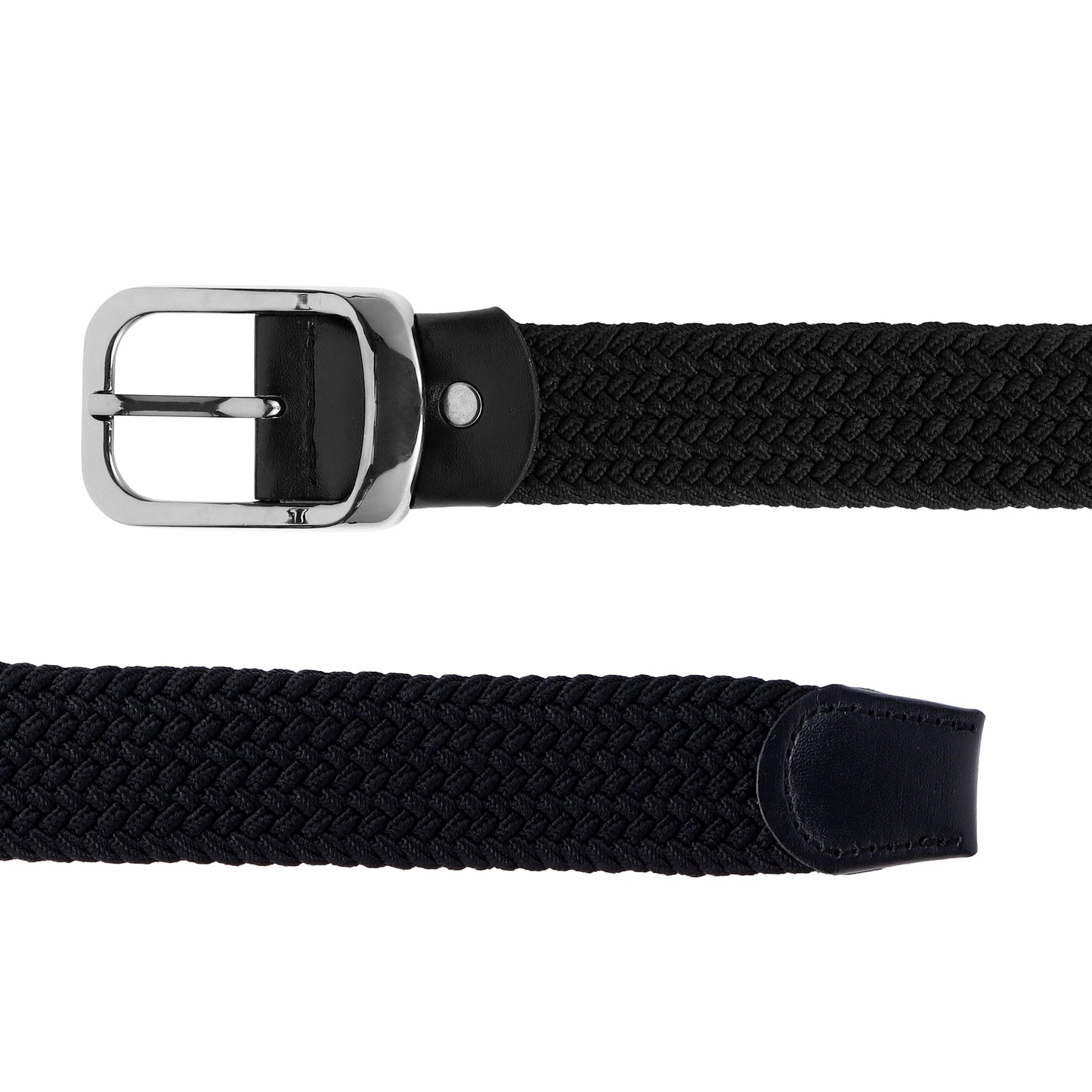 CRUSSET Unisex Black Braided BeltCI5617