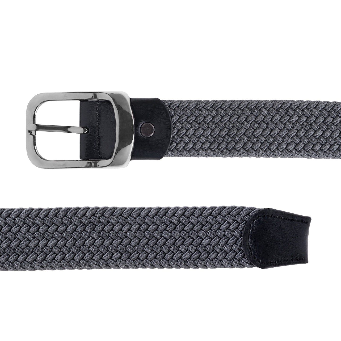 CRUSSET Unisex Grey Braided BeltCI5619