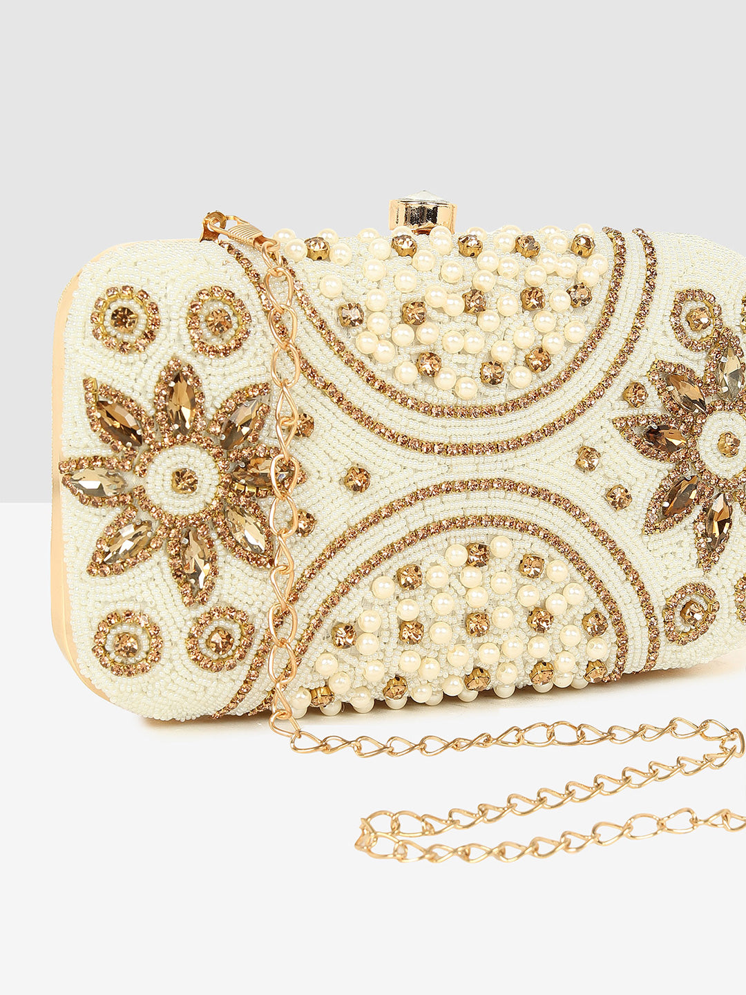 Floral Elegance Embellished Clutch