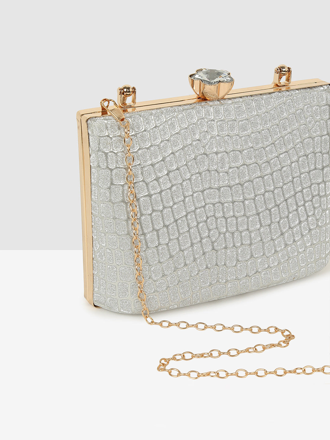 Elegant Ladies Handbag Silver Purse for Weddings & Parties