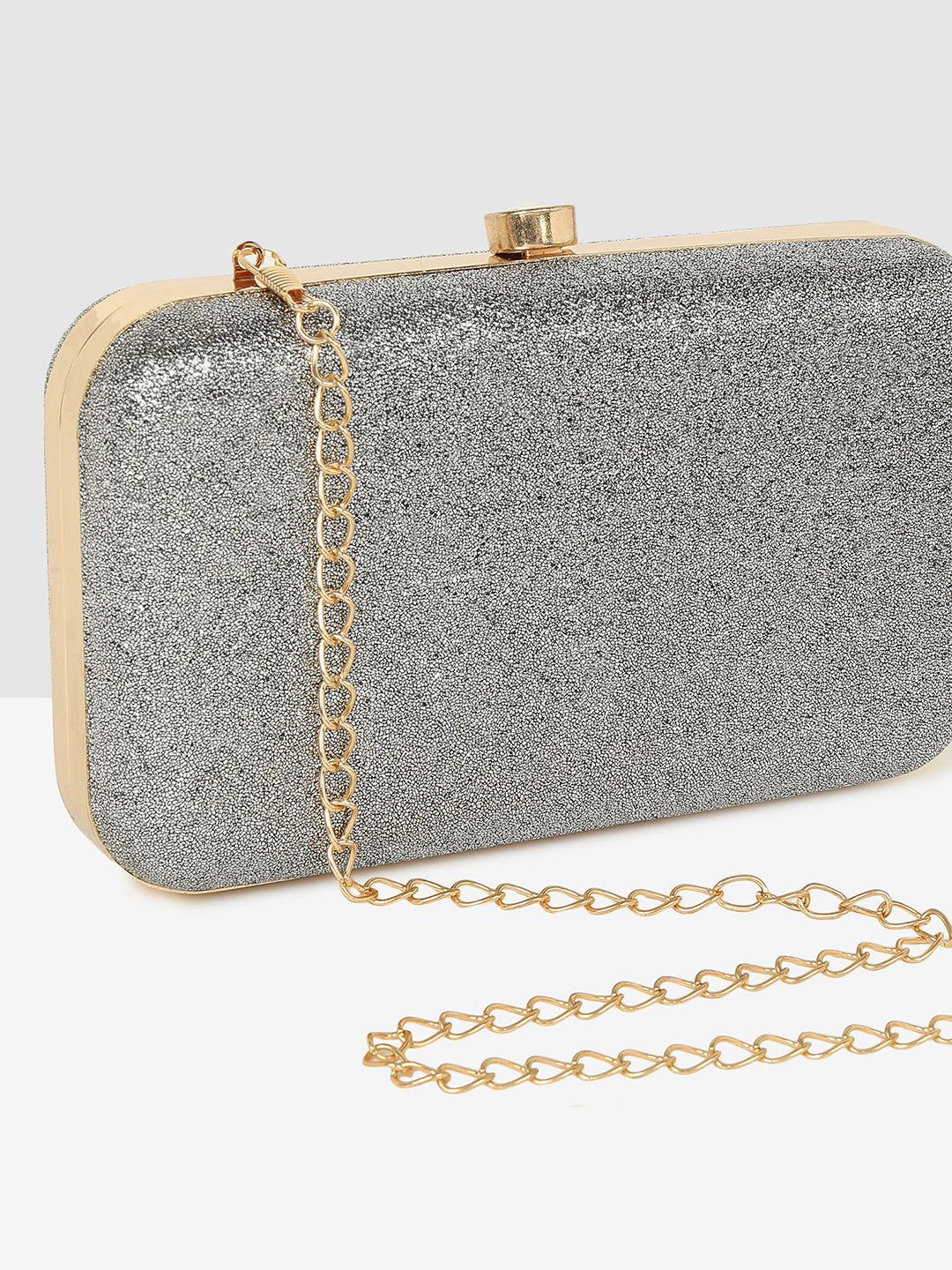 Sparkling Silver Luxe Clutch