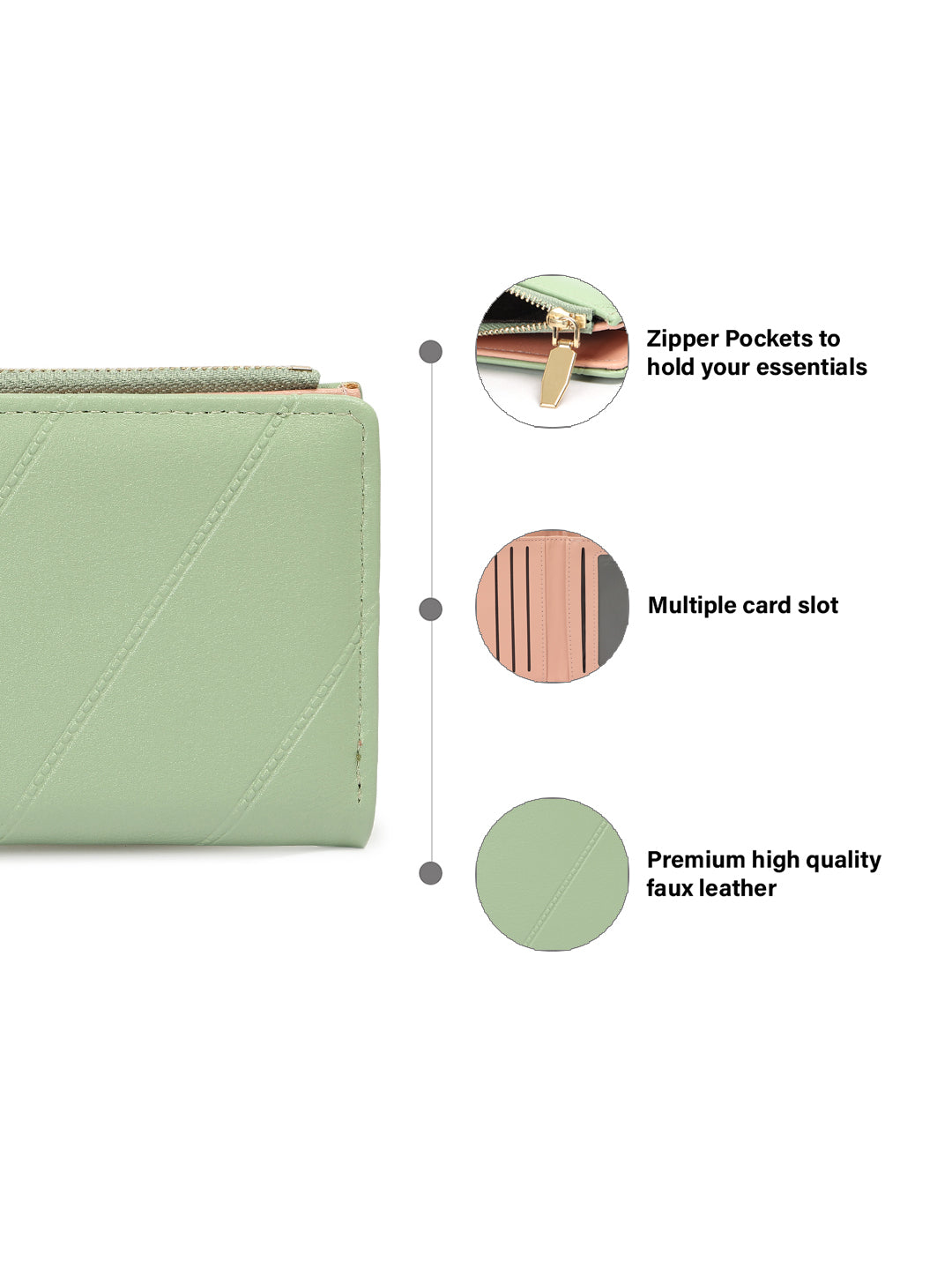 Crusset Wallet for Women â€“ PU Ladies Purse with Button Closure | Two Fold Textured Womenâ€™s Wallet CW20763
