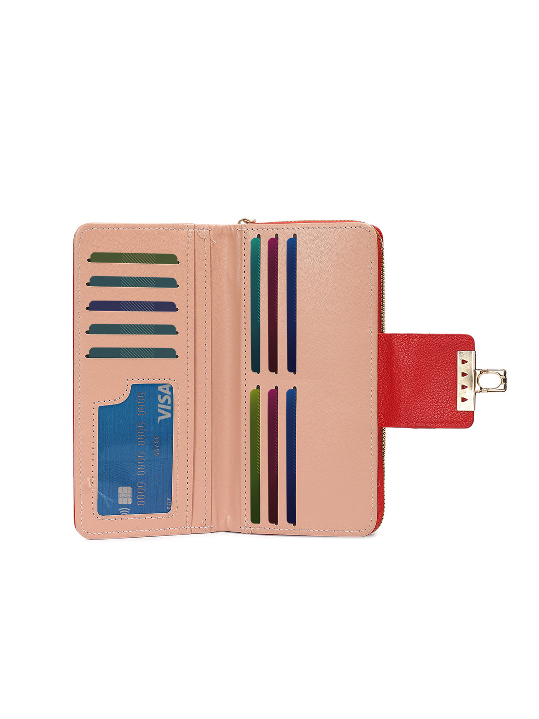 Crusset Wallet for Women â€“ PU Ladies Purse with Button Closure | Large Two Fold Textured Womenâ€™s Wallet CW20760