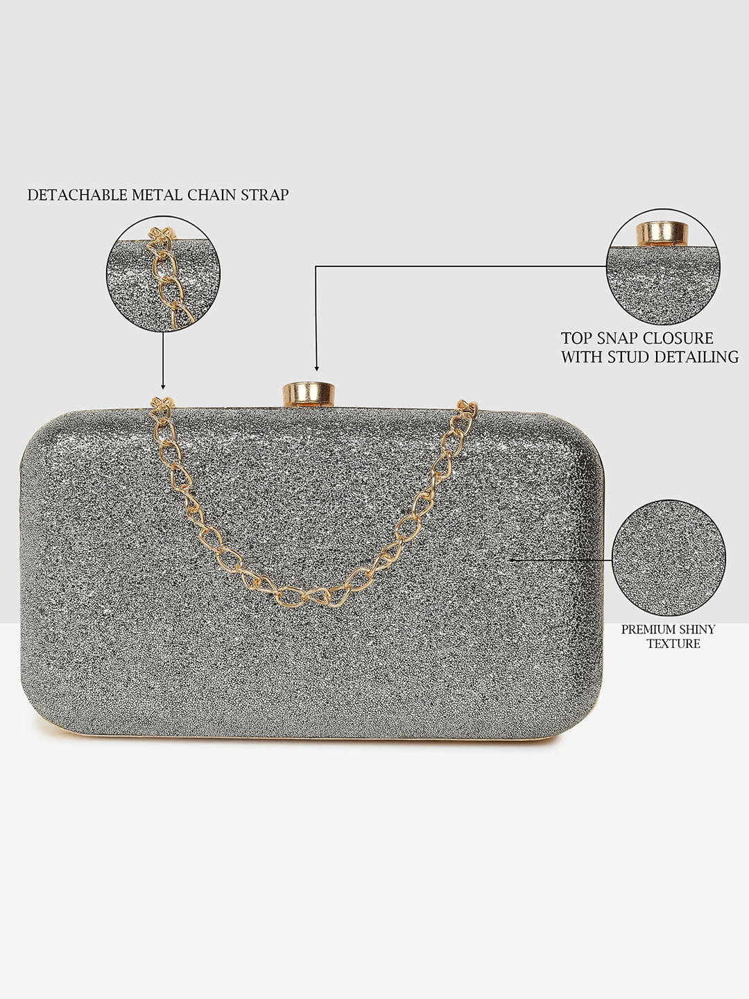 Sparkling Silver Luxe Clutch