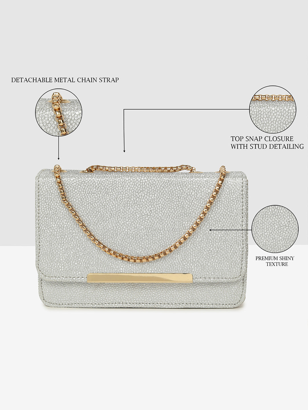 Silver Elegant Evening Clutch