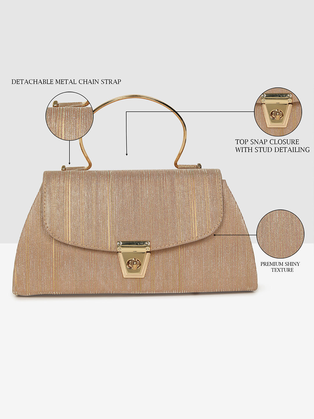 Elegant Ladies Handbag Golden Purse for Weddings & Parties