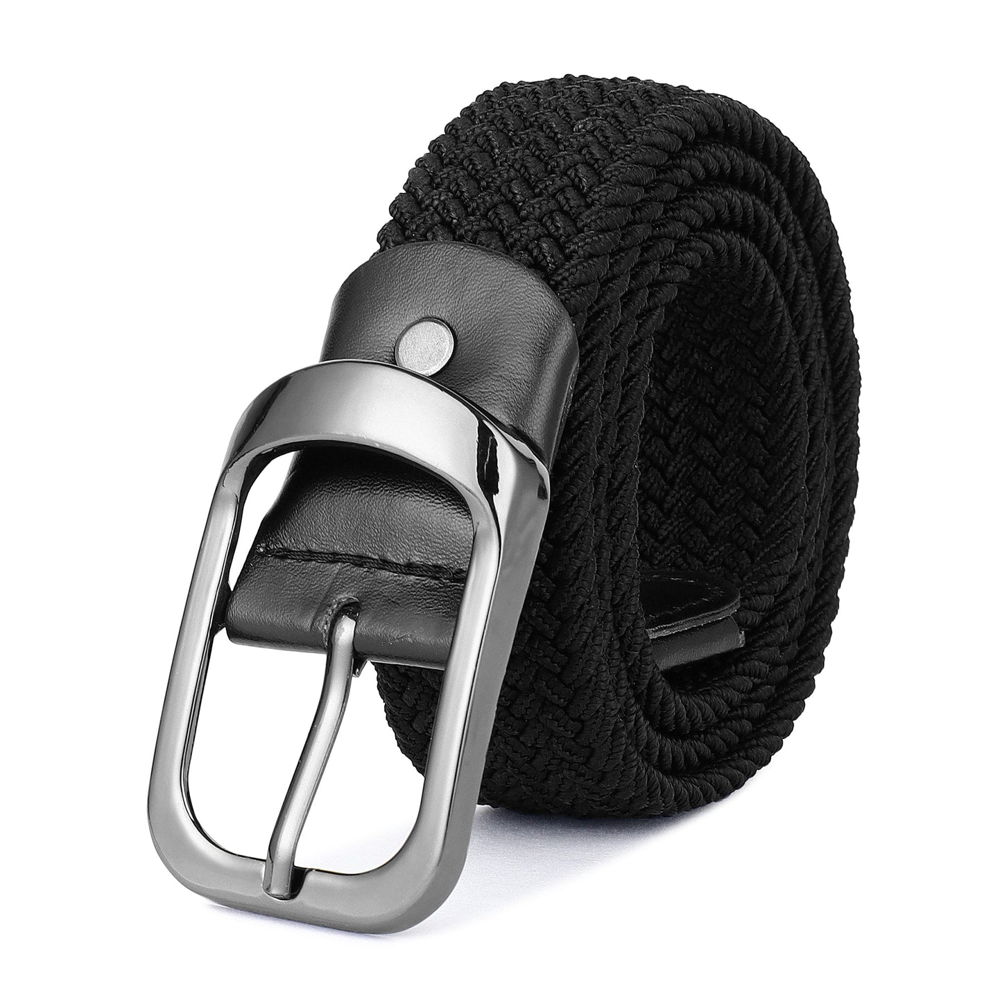 CRUSSET Unisex Black Braided BeltCI5617