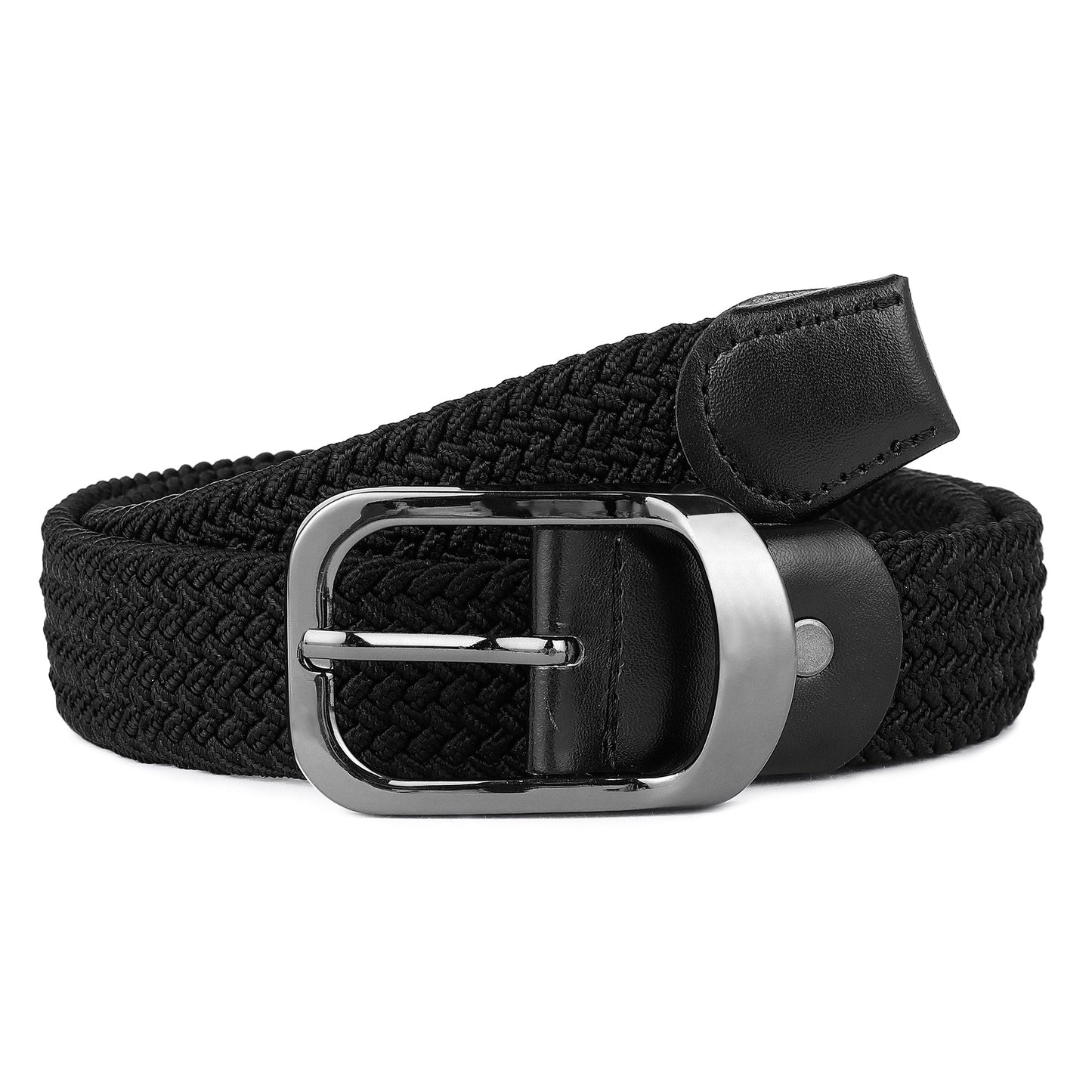 CRUSSET Unisex Black Braided BeltCI5617