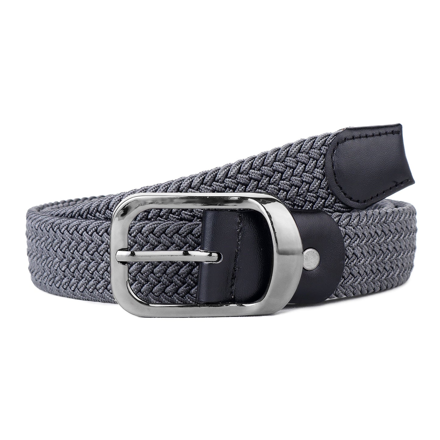 CRUSSET Unisex Grey Braided BeltCI5619