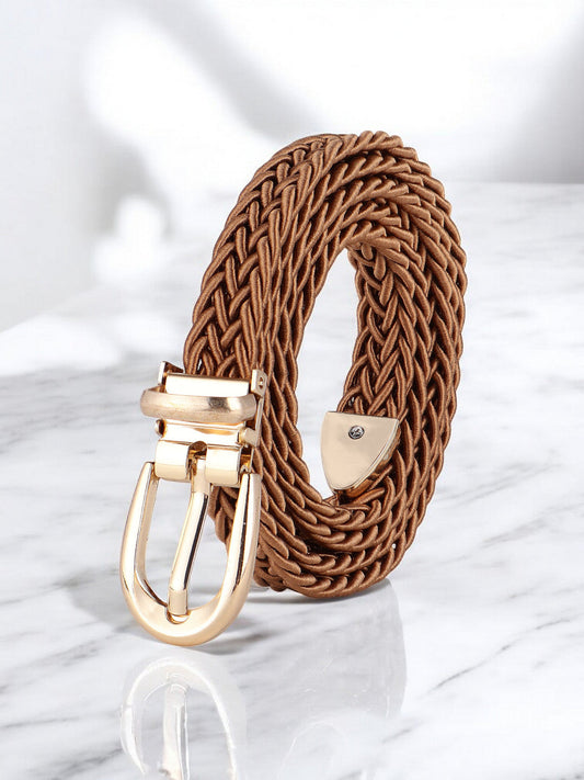 CRUSSET Women Braided Slim BeltCI5627