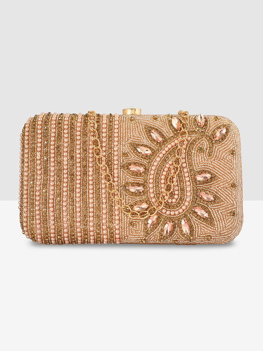 Pink Purse with Embellishments and Embroidery