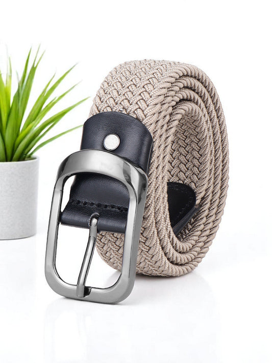 CRUSSET Unisex Cream Braided BeltCI5616